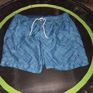 Cole of California Blue Geometric Swim Shorts